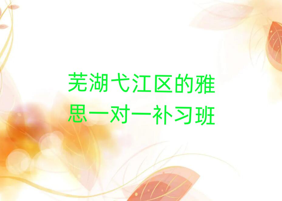 芜湖弋江区的雅思一对一补习班