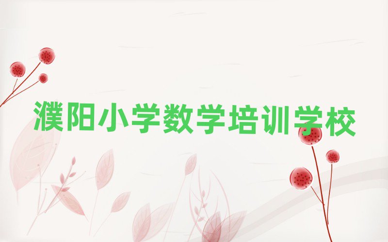2025濮阳小学数学网上课程