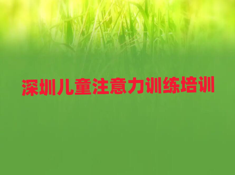 2025年深圳宝安区儿童注意力训练大班价格排名前五