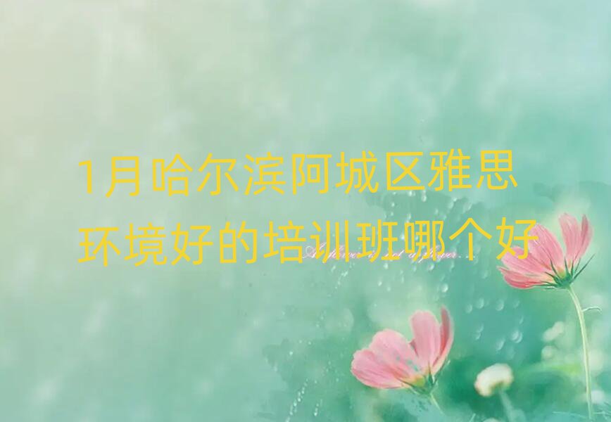 1月哈尔滨阿城区雅思环境好的培训班哪个好