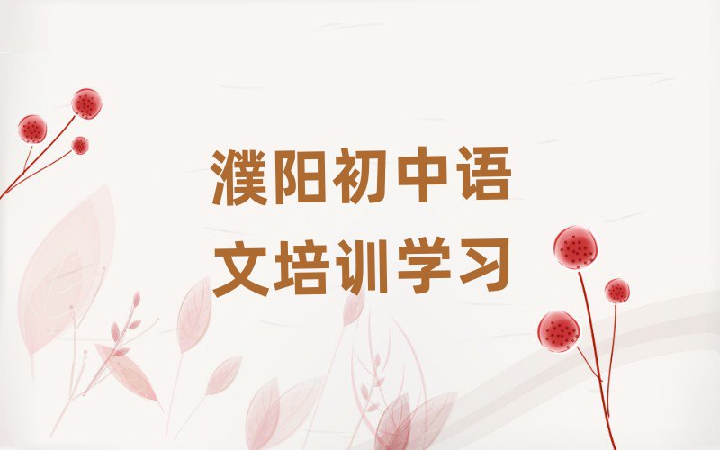 濮阳初中语文培训学习