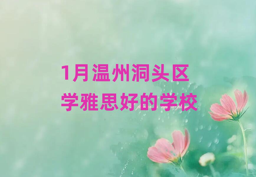 1月温州洞头区学雅思好的学校