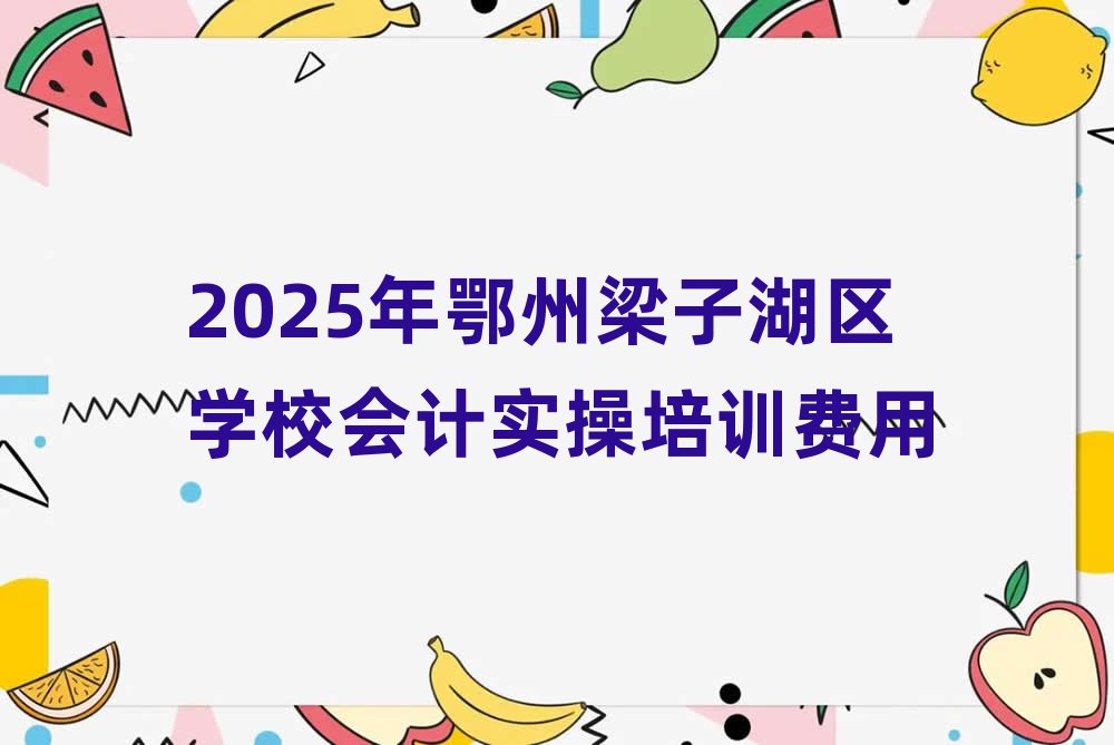 2025年鄂州梁子湖区学校会计实操培训费用