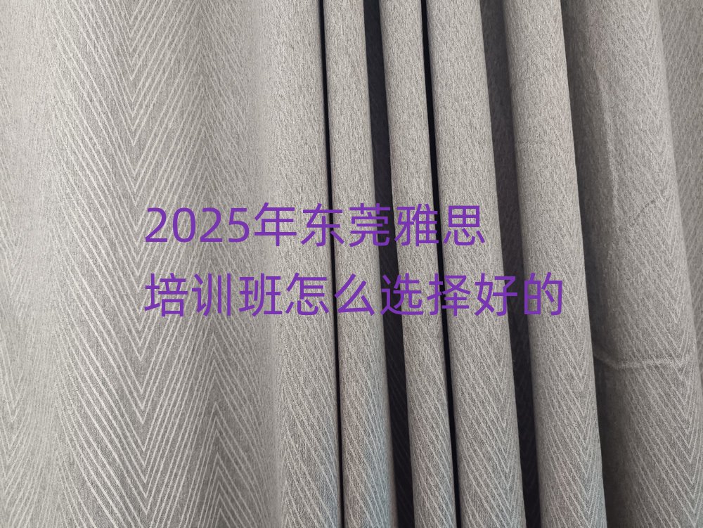 2025年东莞雅思培训班怎么选择好的
