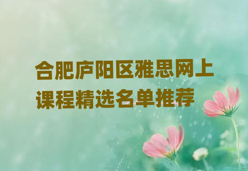 合肥庐阳区雅思网上课程精选名单推荐