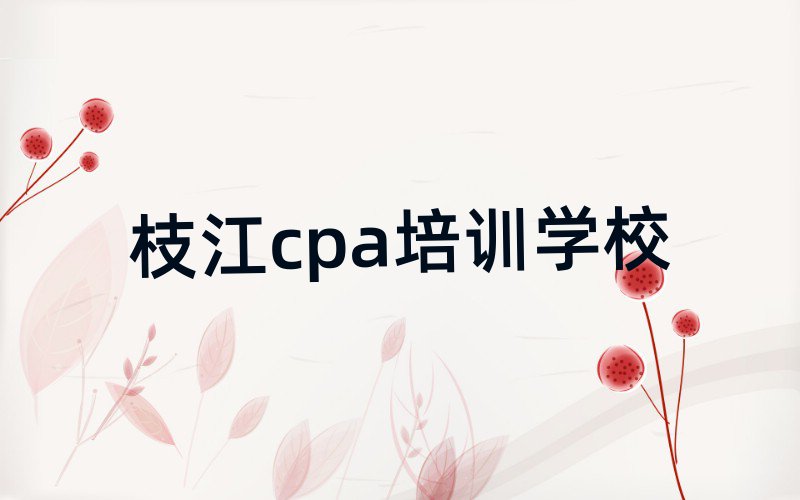 枝江学cpa的短期培训班十大排名