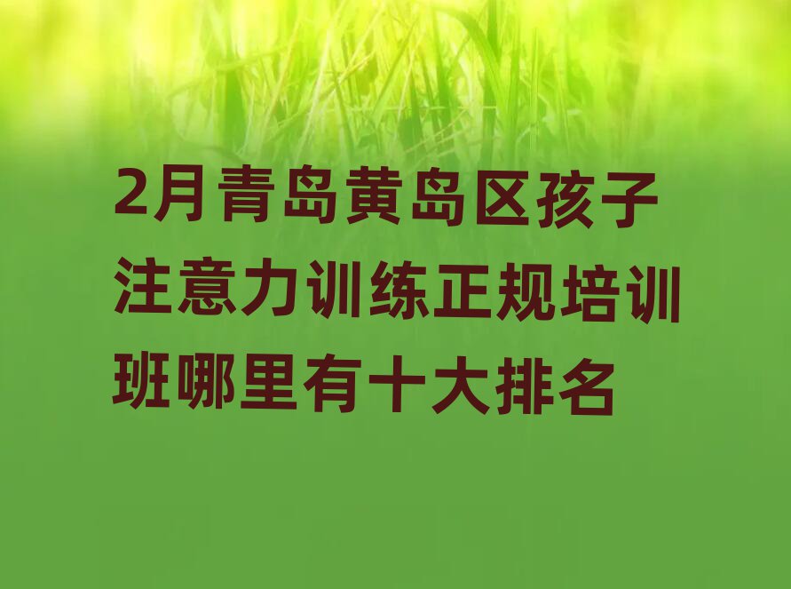 2月青岛黄岛区孩子注意力训练正规培训班哪里有十大排名
