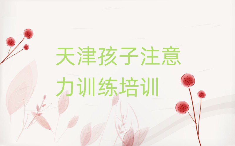 天津北辰区孩子注意力训练培训网络在线课程
