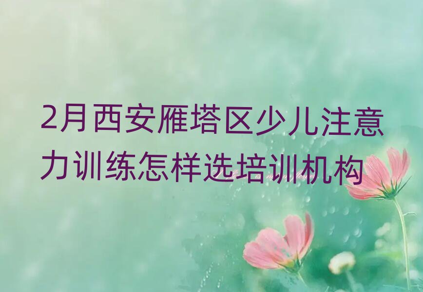 2月西安雁塔区少儿注意力训练怎样选培训机构