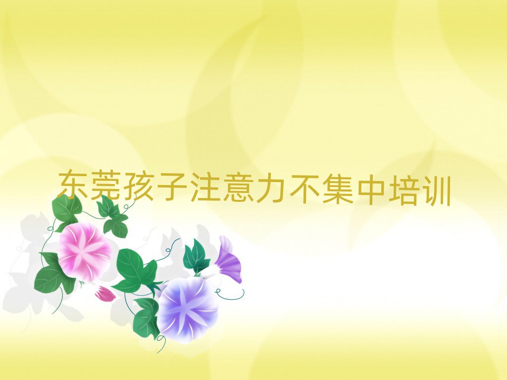 2025年东莞孩子注意力不集中培训班地址前十名
