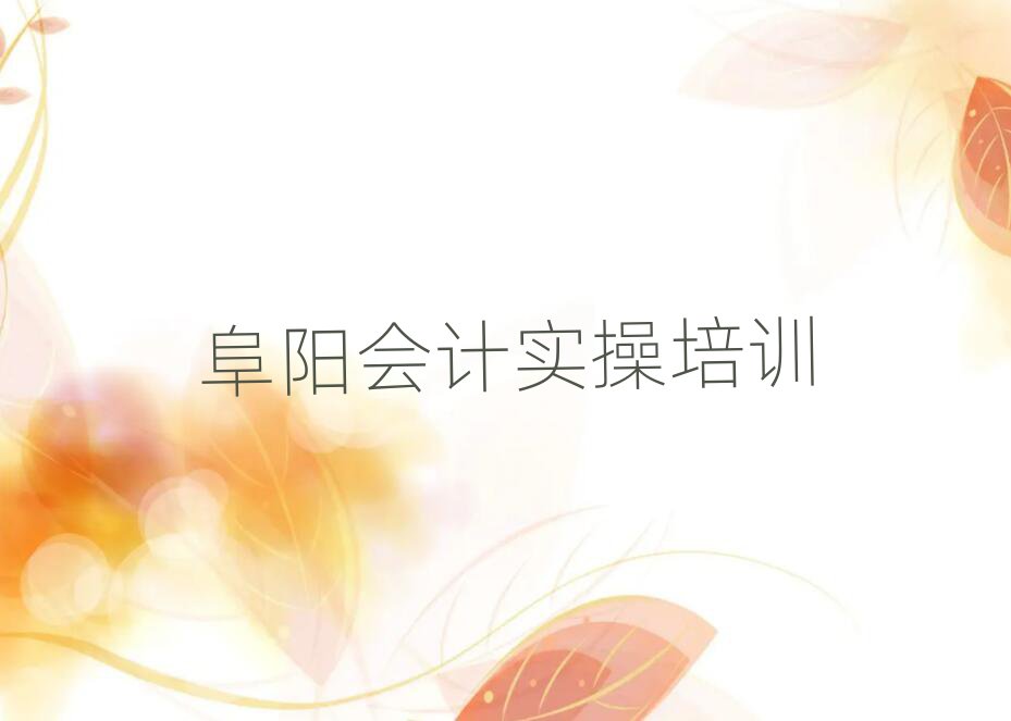 阜阳哪里学会计做账好名单榜首精选出炉