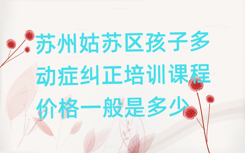 苏州姑苏区孩子多动症纠正培训课程价格一般是多少