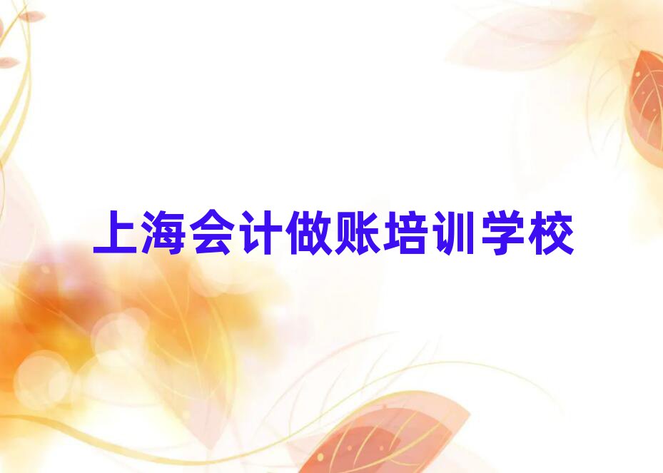 2月上海虹口区会计做账有会计做账培训班吗