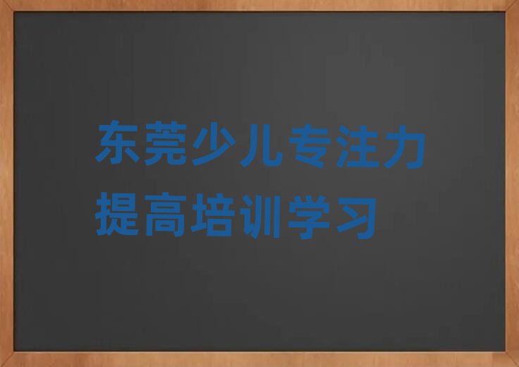 东莞少儿专注力提高培训学习