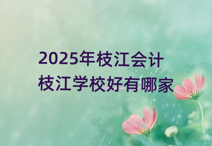 2025年枝江会计枝江学校好有哪家