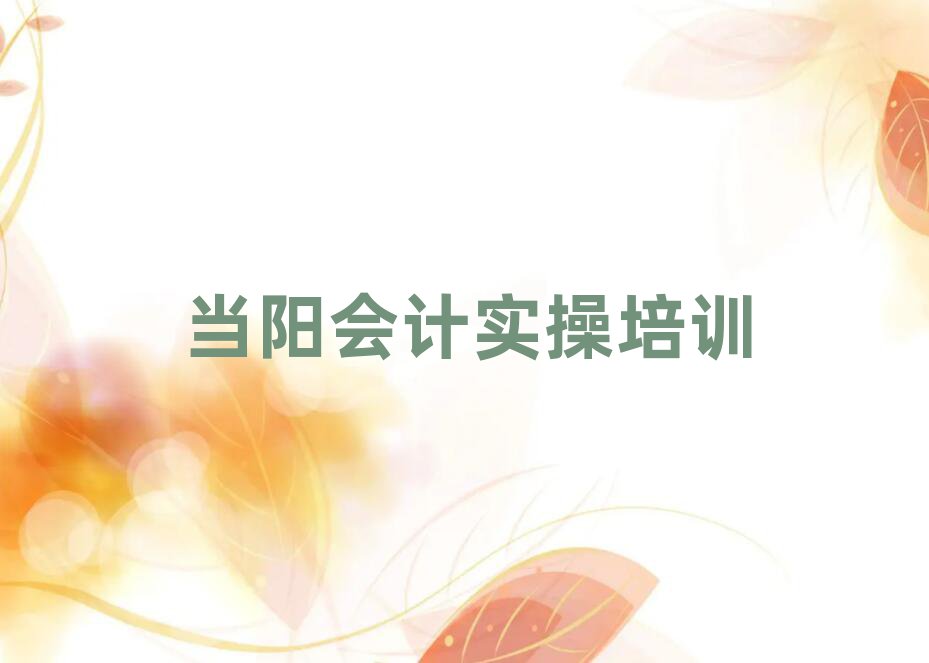 当阳培训会计做账要多少学费呢