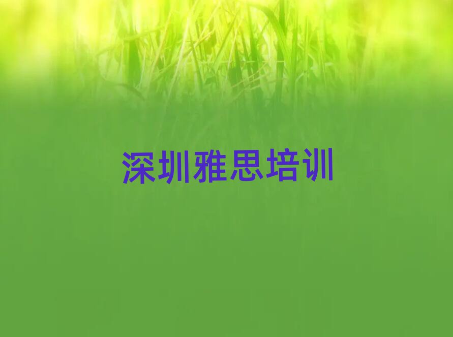 2025年深圳雅思培训哪个好