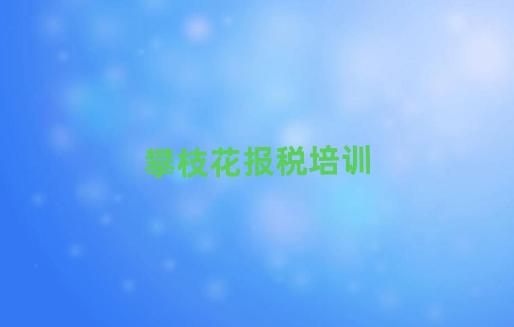 4月攀枝花西区财税怎么选财税培训学校