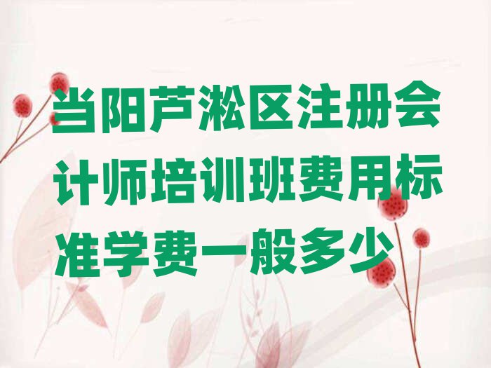 当阳芦淞区注册会计师培训班费用标准学费一般多少