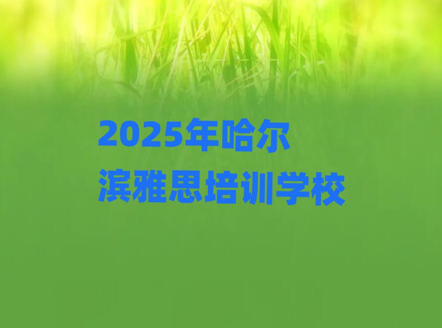 2025年哈尔滨雅思培训学校