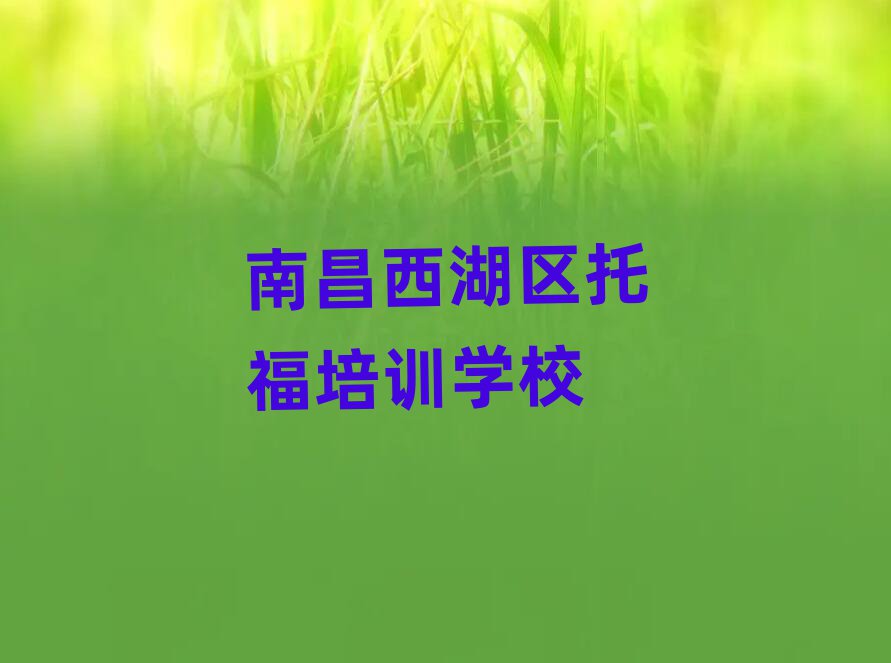 2025年南昌西湖区托福培训招生学费多少排名前十