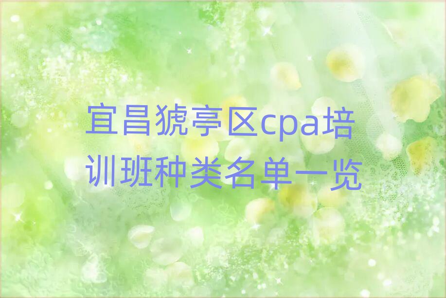 宜昌猇亭区cpa培训班种类名单一览