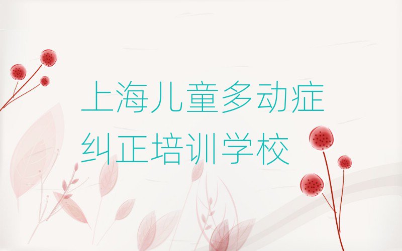 上海儿童多动症纠正哪家好