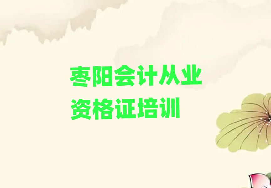 2025年枣阳找培训机构学会计从业资格证推荐一览