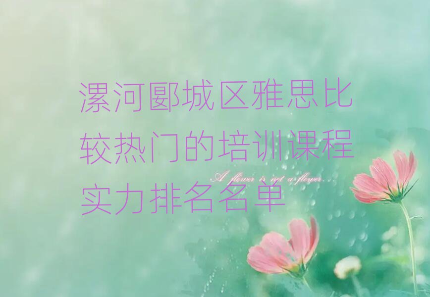 漯河郾城区雅思比较热门的培训课程实力排名名单