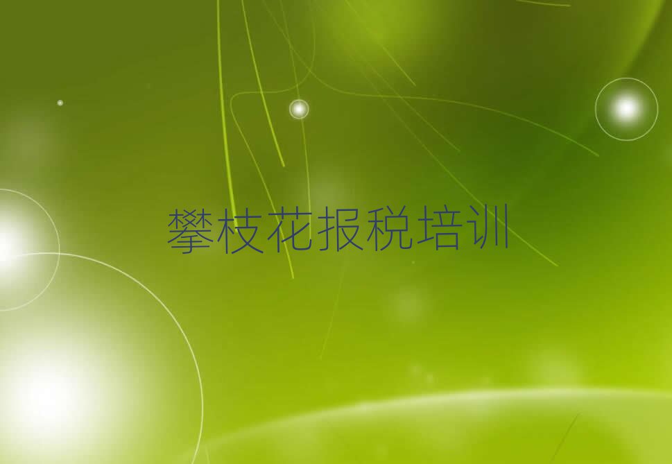 攀枝花东区学财税速成班多长时间能学会