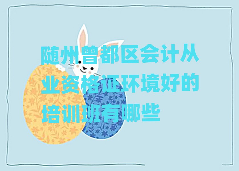 随州曾都区会计从业资格证环境好的培训班有哪些