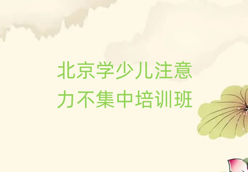 北京学少儿注意力不集中培训班