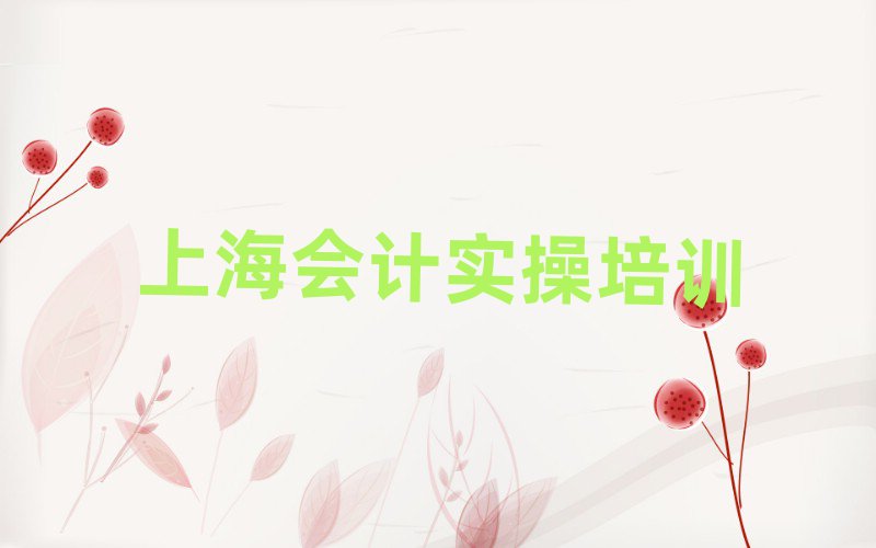 上海普陀区会计实操课程资源