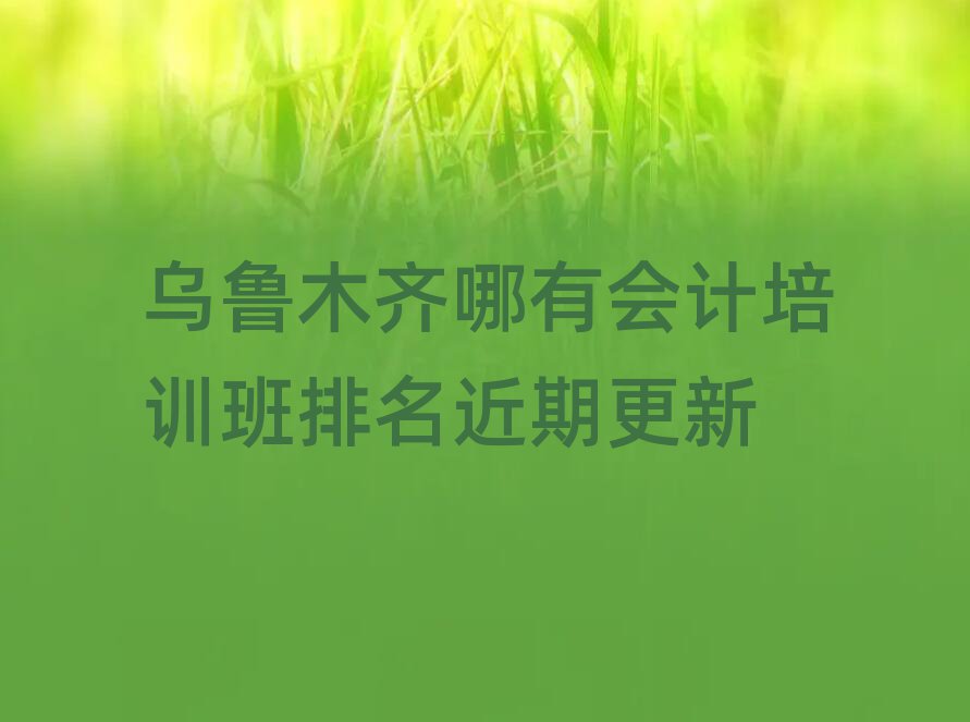 乌鲁木齐哪有会计培训班排名近期更新