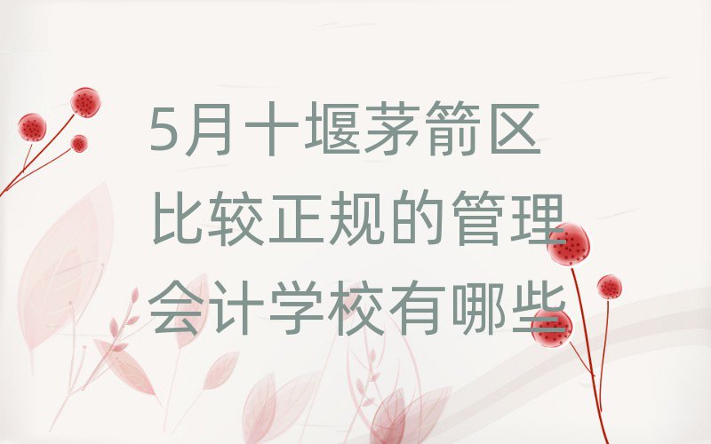 5月十堰茅箭区比较正规的管理会计学校有哪些