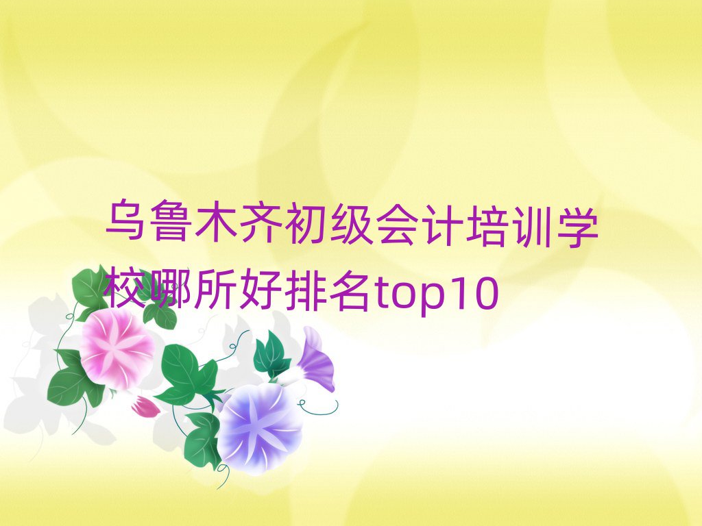 乌鲁木齐初级会计培训学校哪所好排名top10