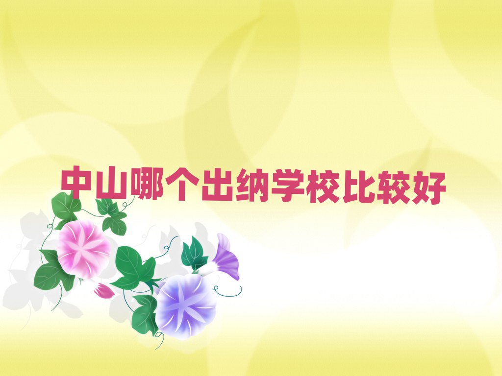 中山哪个出纳学校比较好