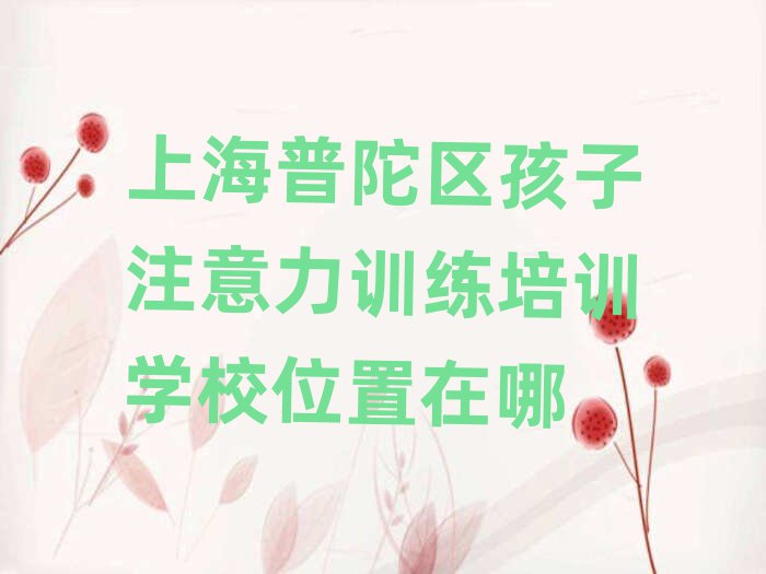 上海普陀区孩子注意力训练培训学校位置在哪