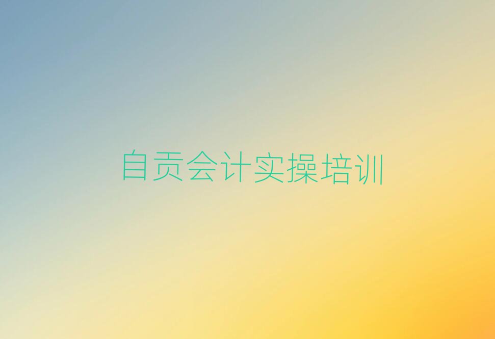 自贡大安区学会计实操需要多少钱学费
