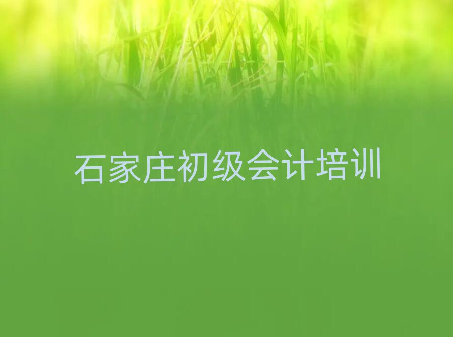 石家庄哪里有初级会计学校名单揭秘一览