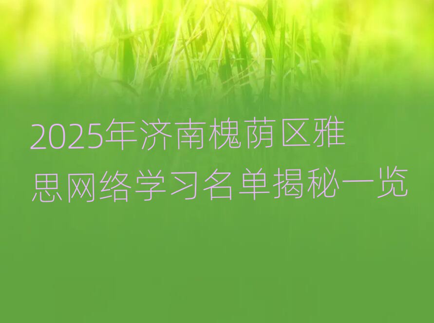 2025年济南槐荫区雅思网络学习名单揭秘一览