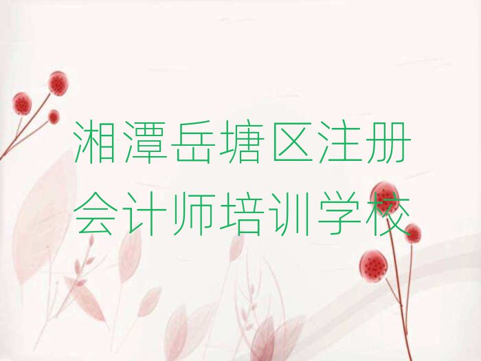 2025年湘潭岳塘区注册会计师培训学校哪家强