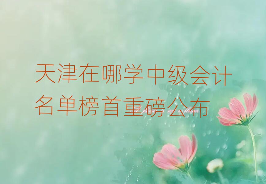天津在哪学中级会计名单榜首重磅公布