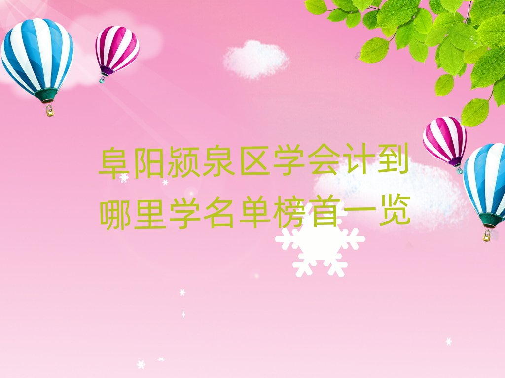 阜阳颍泉区学会计到哪里学名单榜首一览