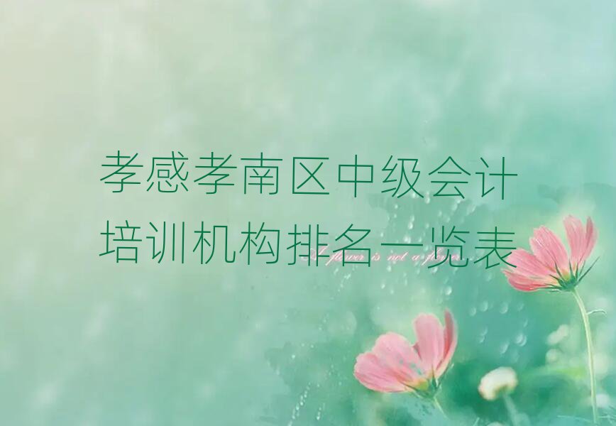 孝感孝南区中级会计培训机构排名一览表