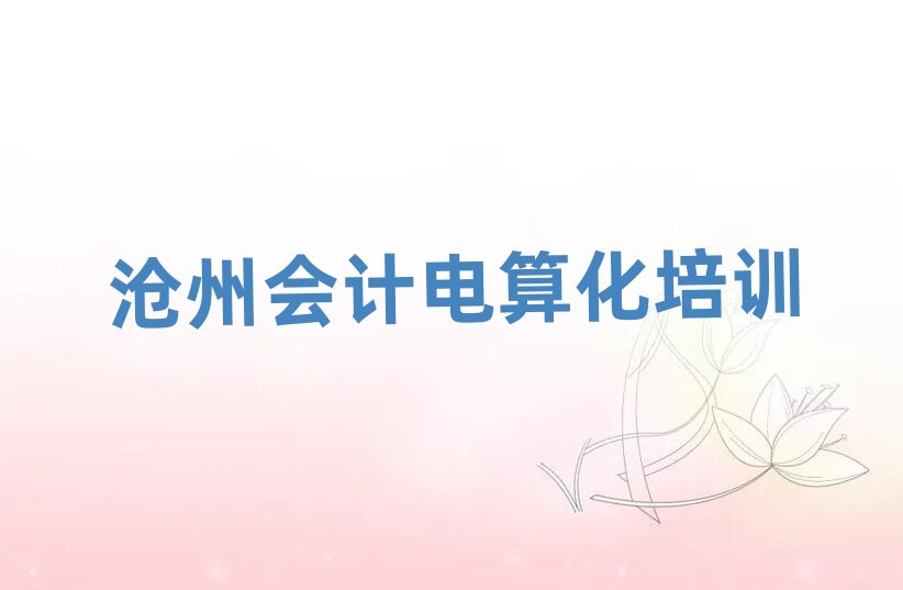 沧州运河区会计电算化班排名top10