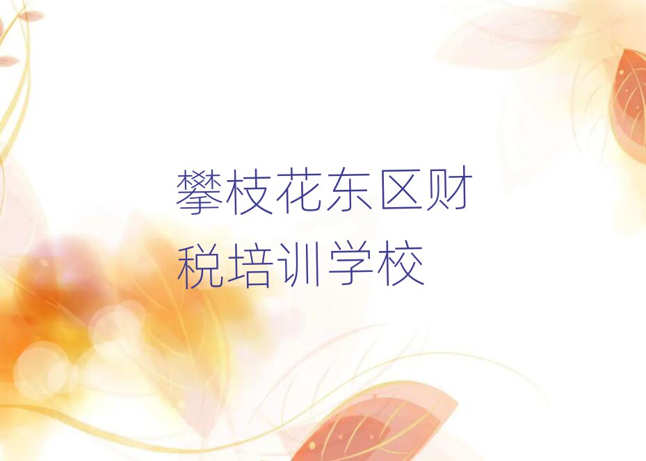 攀枝花东区去哪里学财税好人气排行榜一览表