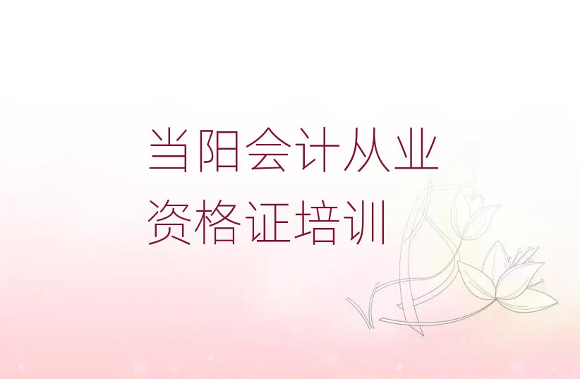 当阳在哪里学会计从业资格证好名单榜首一览