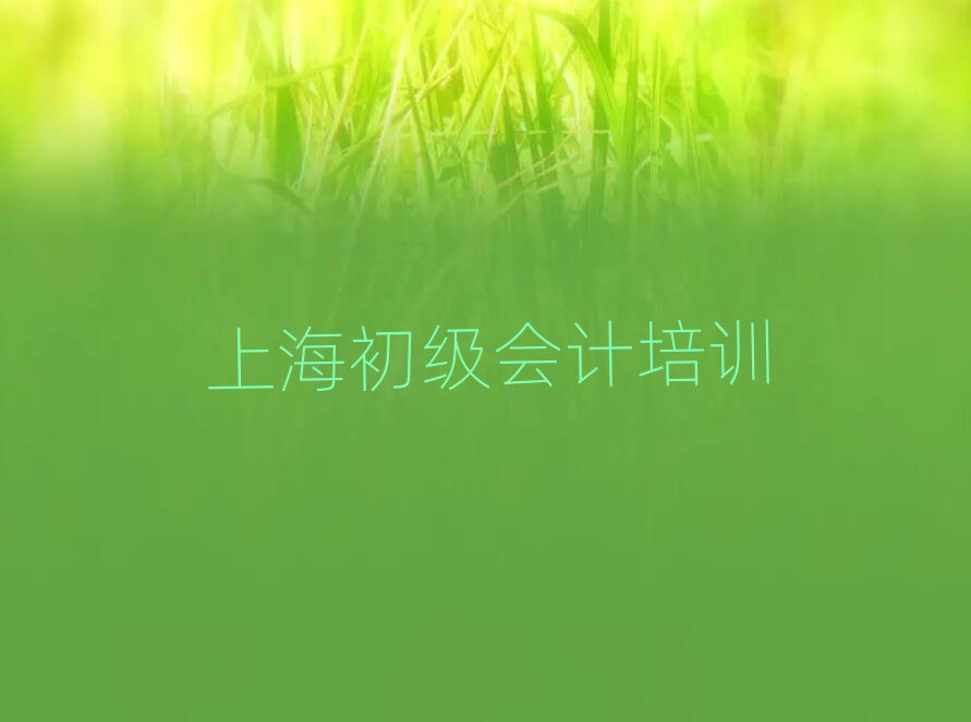 上海崇明区短期初级会计培训班