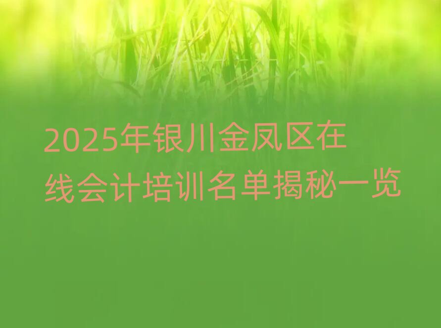 2025年银川金凤区在线会计培训名单揭秘一览